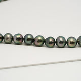 46pcs "High Luster" Green 8-10mm - SB AAA/AA Quality Tahitian Pearl Necklace NL1612 HL3