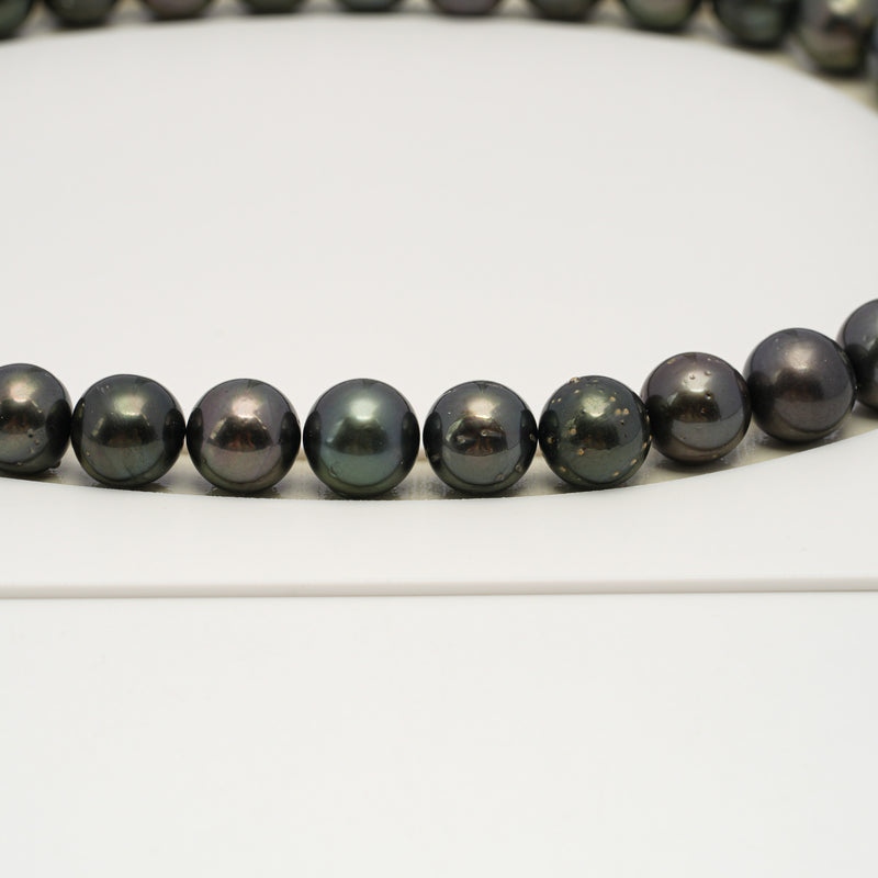 38pcs Dark 11-12mm - RSR AA/A Quality Tahitian Pearl Necklace NL1629 THMIX3