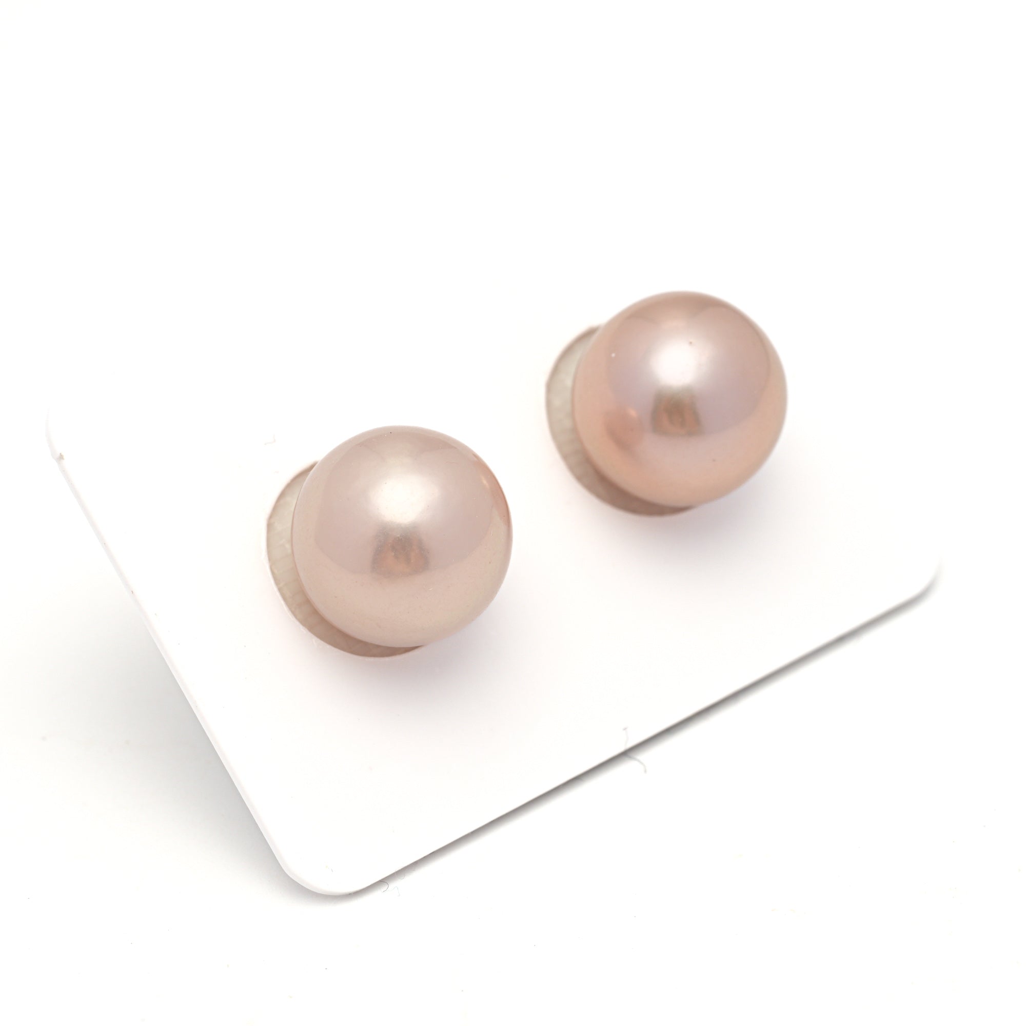 2pcs Pink Pair - Semi-Round 12mm AAA/AA quality Fresh Water Pearl ER1733
