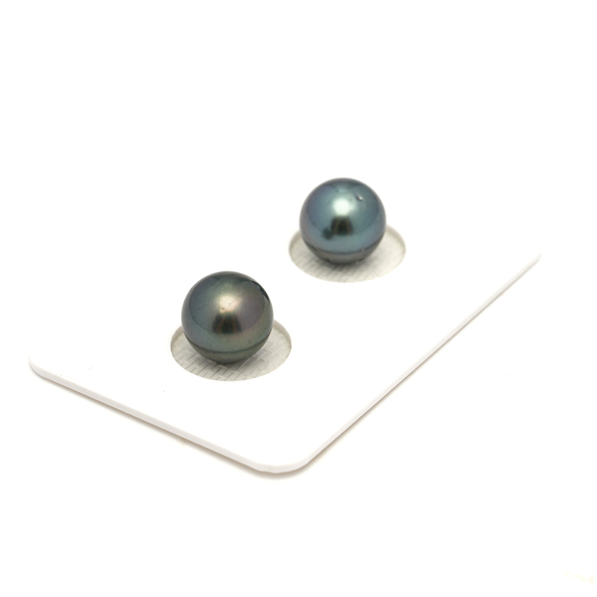 2pcs Blue 9.1-9.4mm - RSR AAA Quality Tahitian Pearl Pair ER1740