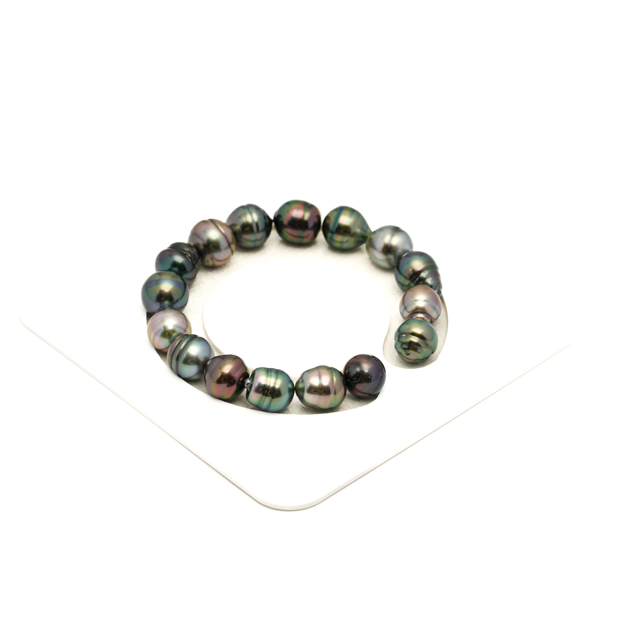 16pcs "High Luster" Multicolor 10-12mm - CL AAA Quality Tahitian Pearl Bracelet BR2476 LP2