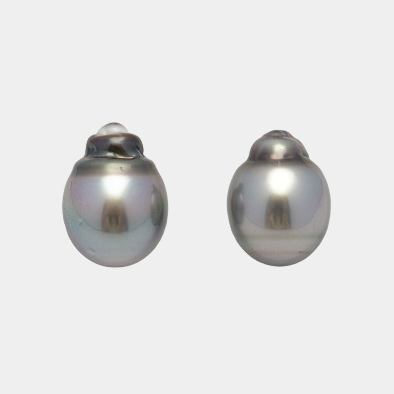 2pcs Gray 13.2-13.4mm - SB AAA Quality Tahitian Pearl Pair ER1477 THMIX2