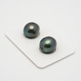 2pcs Green 11.8mm - SB AAA Quality Tahitian Pearl Pair ER1459 HL1