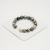 16pcs "High Luster" Multicolor 9-11mm - SB AAA Quality Tahitian Pearl Bracelet BR2192 HL3