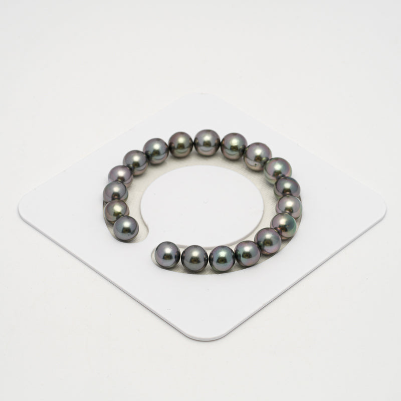 19pcs "High Luster" Cherry 9-10mm - SR/NR AAA/AA Quality Tahitian Pearl Bracelet BR2219 OR10