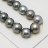 39pcs Gray Blue 10-13mm - SR/NR AA/A Quality Tahitian Pearl Necklace NL1592 THMIX3