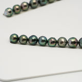 46pcs "High Luster" Green 8-10mm - SB AAA/AA Quality Tahitian Pearl Necklace NL1612 HL3