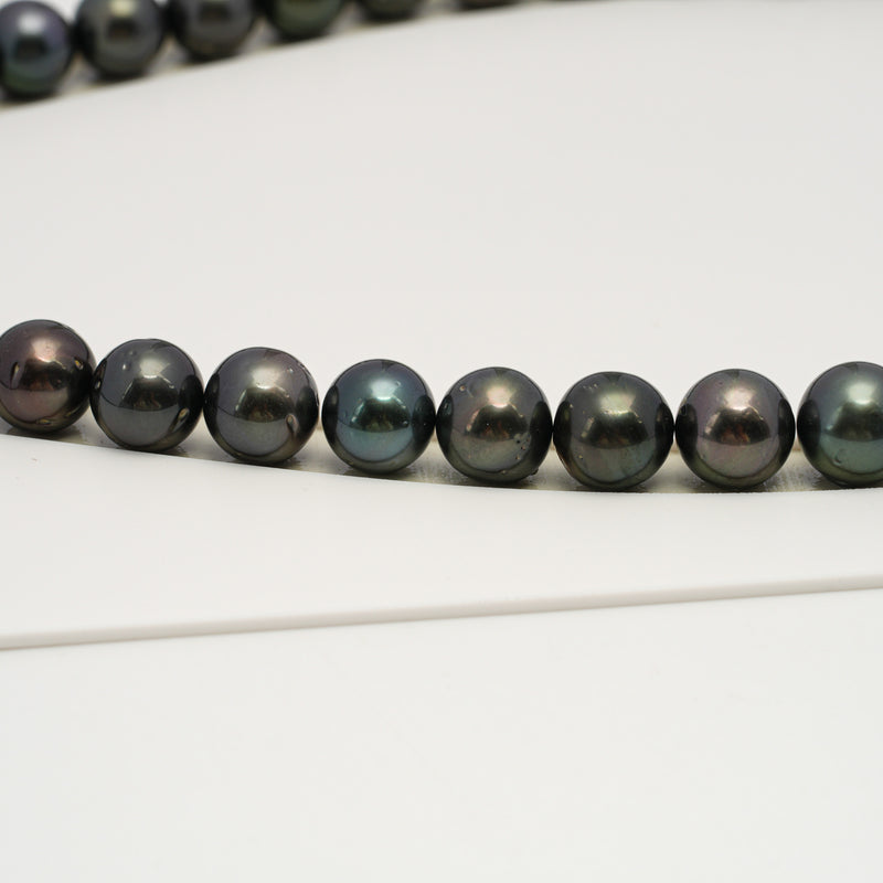 38pcs Dark 11-12mm - RSR AA/A Quality Tahitian Pearl Necklace NL1629 THMIX3