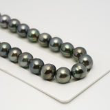 41pcs Blue Green 10-11mm - SB AA/AAA Quality Tahitian Pearl Necklace NL1642 HL3