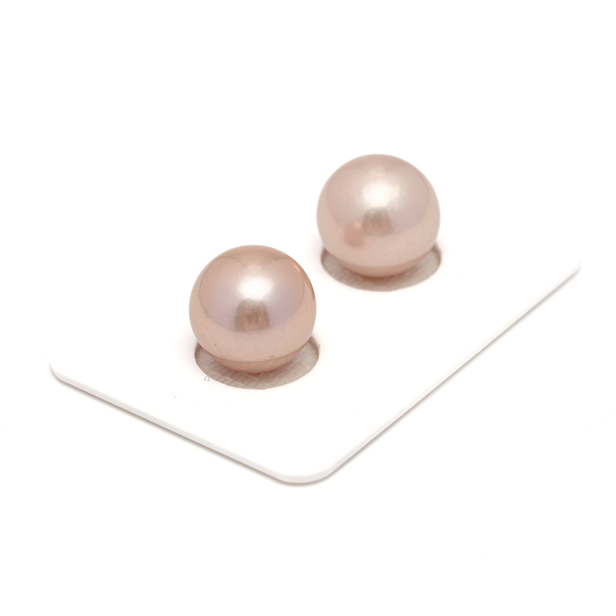 2pcs Pink Pair - Semi-Round 12mm AAA/AA quality Fresh Water Pearl ER1733