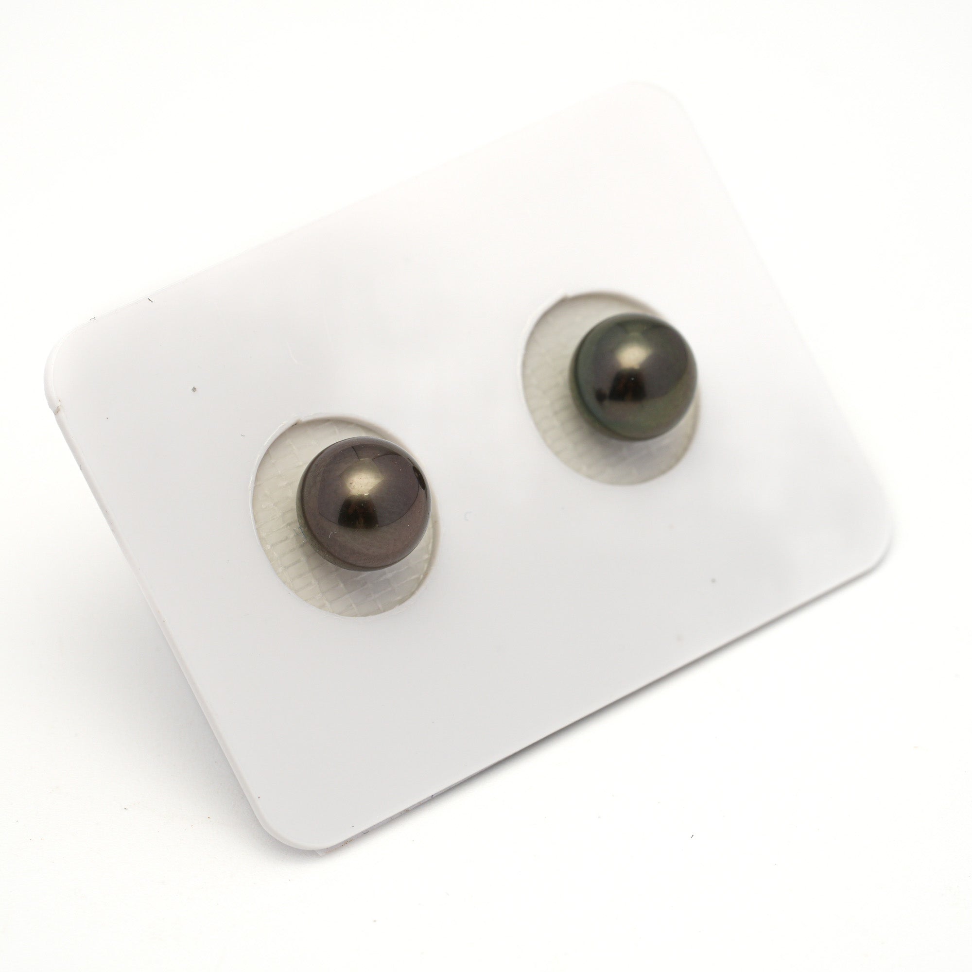 2pcs Brown 7.8mm - RSR AAA/AA Quality Tahitian Pearl Pair ER1785 NG19