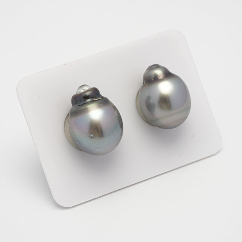 2pcs Gray 13.2-13.4mm - SB AAA Quality Tahitian Pearl Pair ER1477 THMIX2