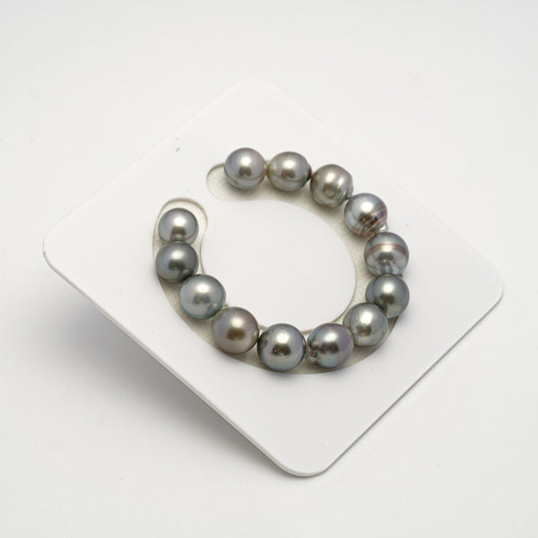 13pcs Silver Gray 11-13mm - SB AAA/AA Quality Tahitian Pearl Bracelet BR2167 THMIX2