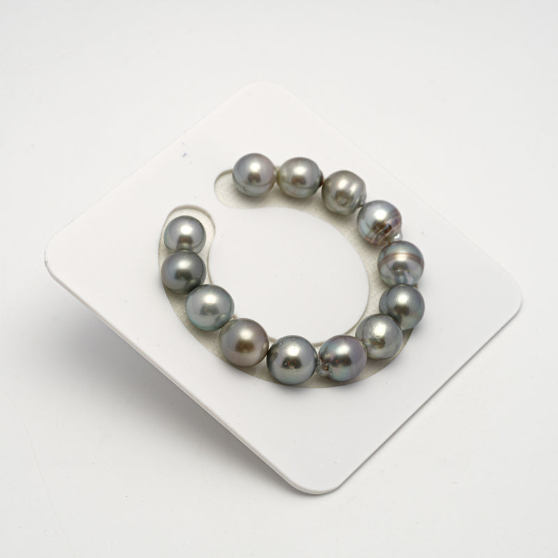 13pcs Silver Gray 11-13mm - SB AAA/AA Quality Tahitian Pearl Bracelet BR2167 THMIX2