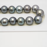 39pcs Gray Blue 10-13mm - SR/NR AA/A Quality Tahitian Pearl Necklace NL1592 THMIX3