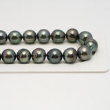 41pcs Blue Green 10-11mm - SB AA/AAA Quality Tahitian Pearl Necklace NL1642 HL3