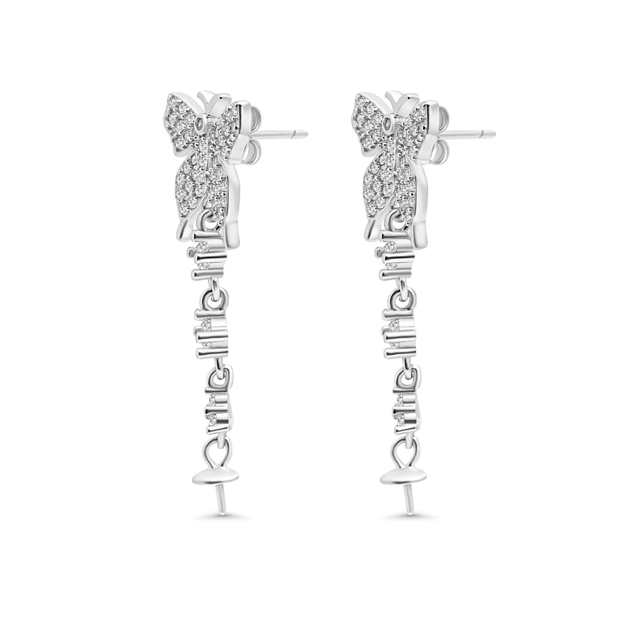 Studs Earring Bails 925 Silver for Pearl SC505