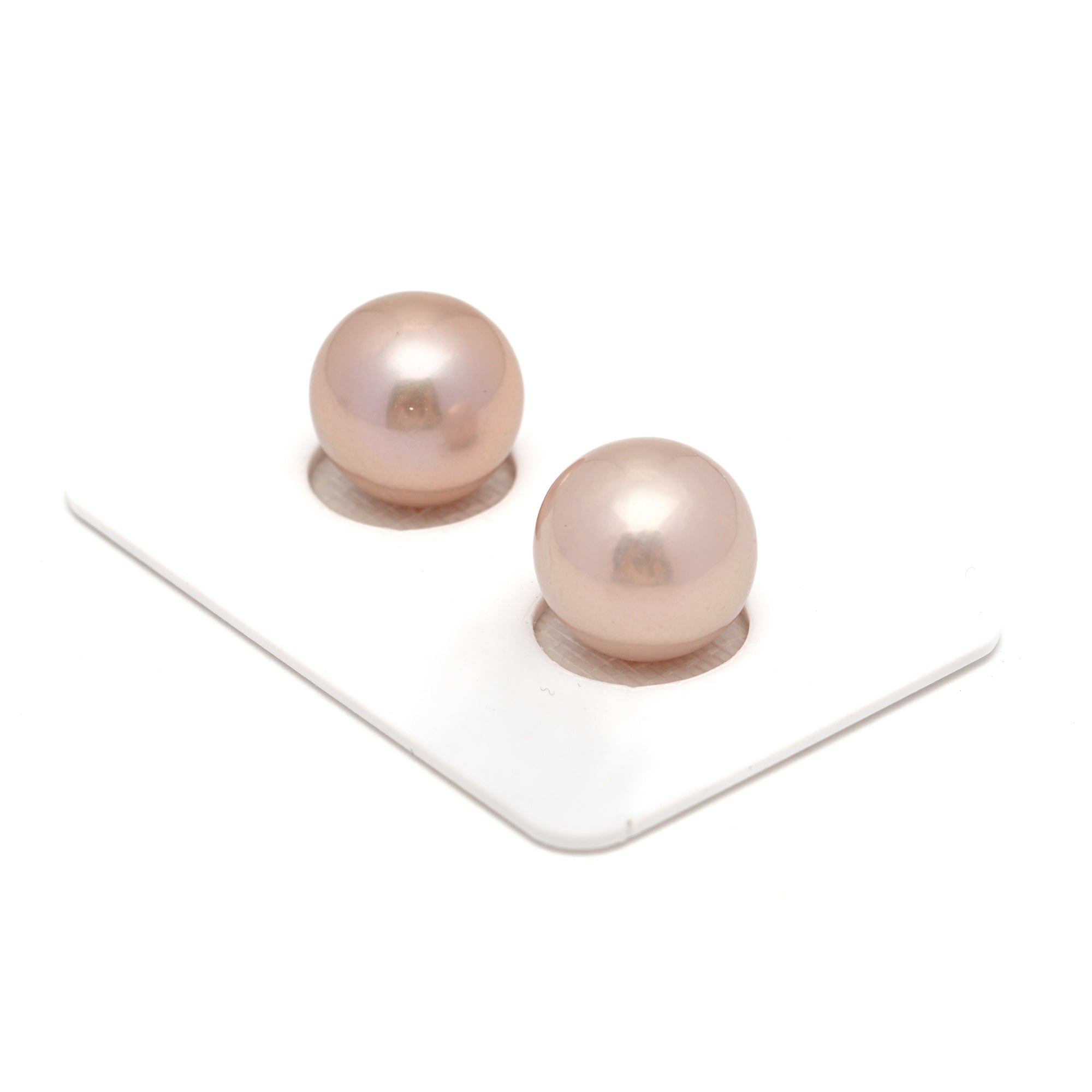 2pcs Pink Pair - Semi-Round 12mm AAA/AA quality Fresh Water Pearl ER1733
