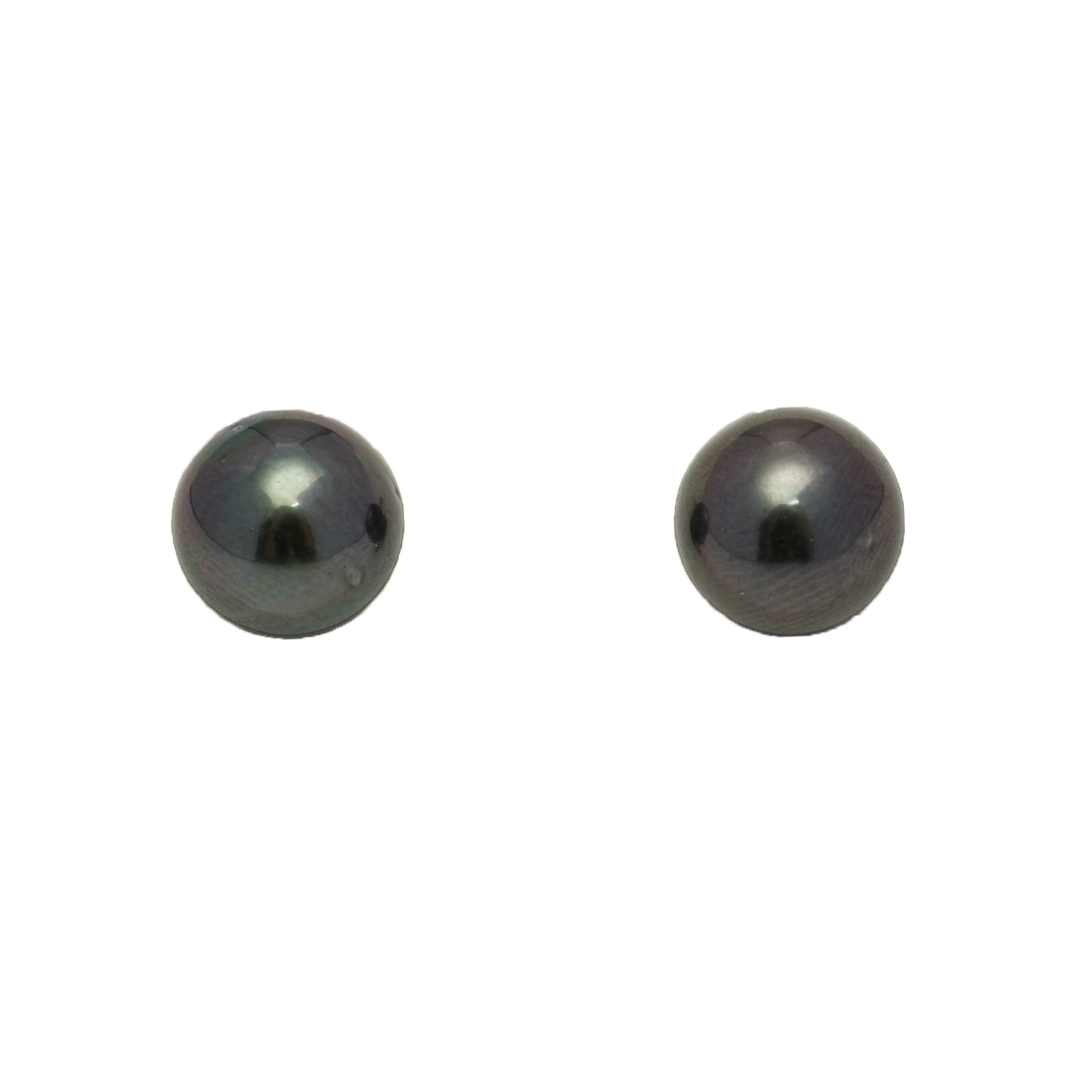 2pcs Dark 9.4-9.5mm - RSR AAA/AA Quality Tahitian Pearl Pair ER1746 OR13