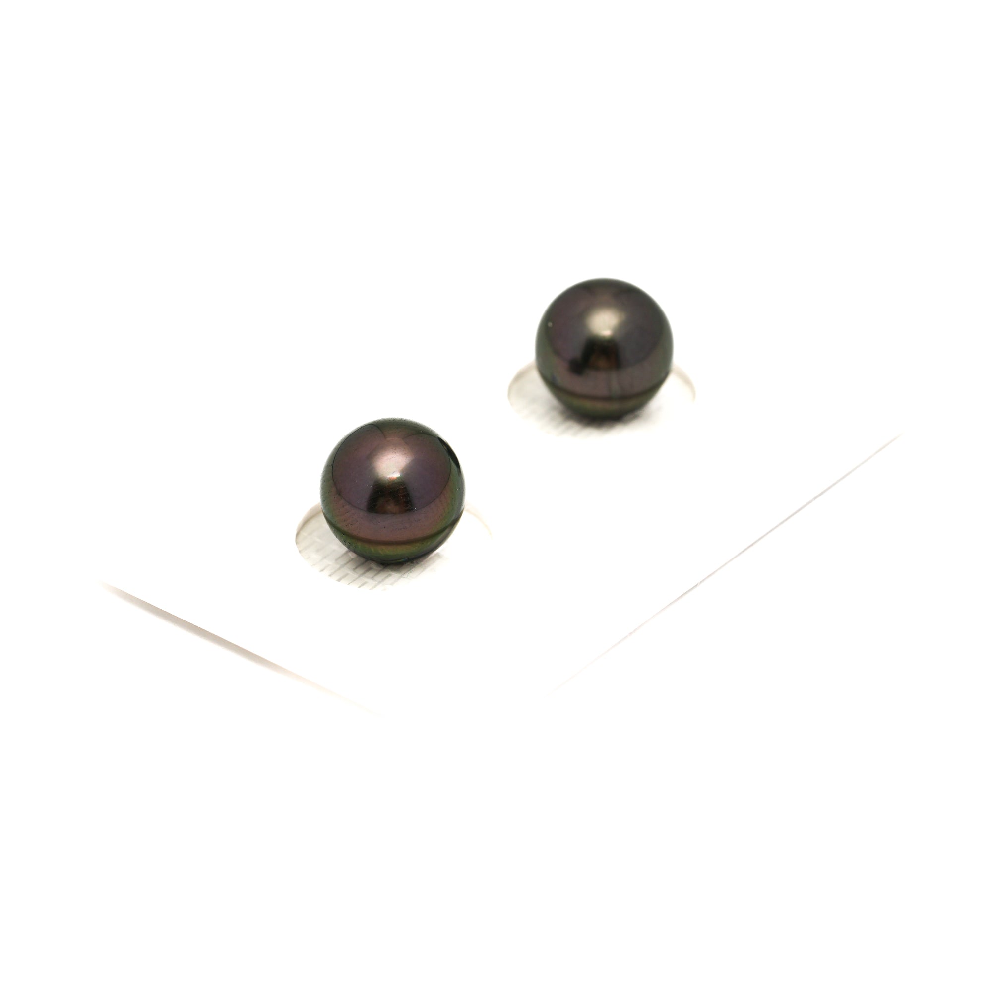 2pcs Green 8.9-9mm - RSR AAA/AA Quality Tahitian Pearl Pair ER1745 OR13