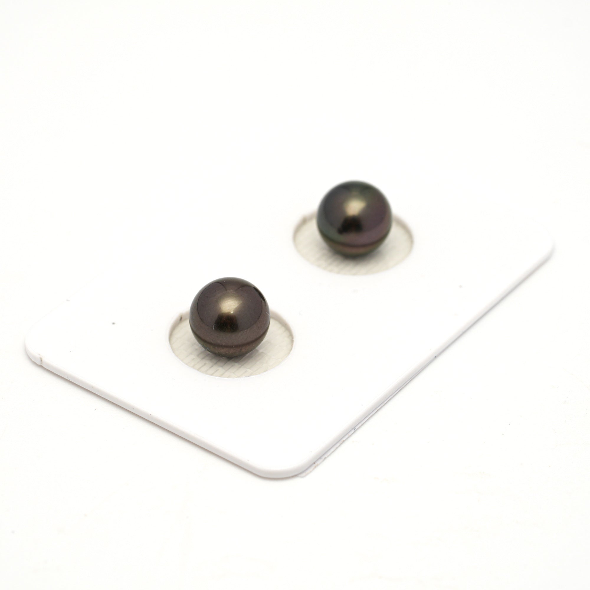 2pcs Brown 7.8mm - RSR AAA/AA Quality Tahitian Pearl Pair ER1785 NG19