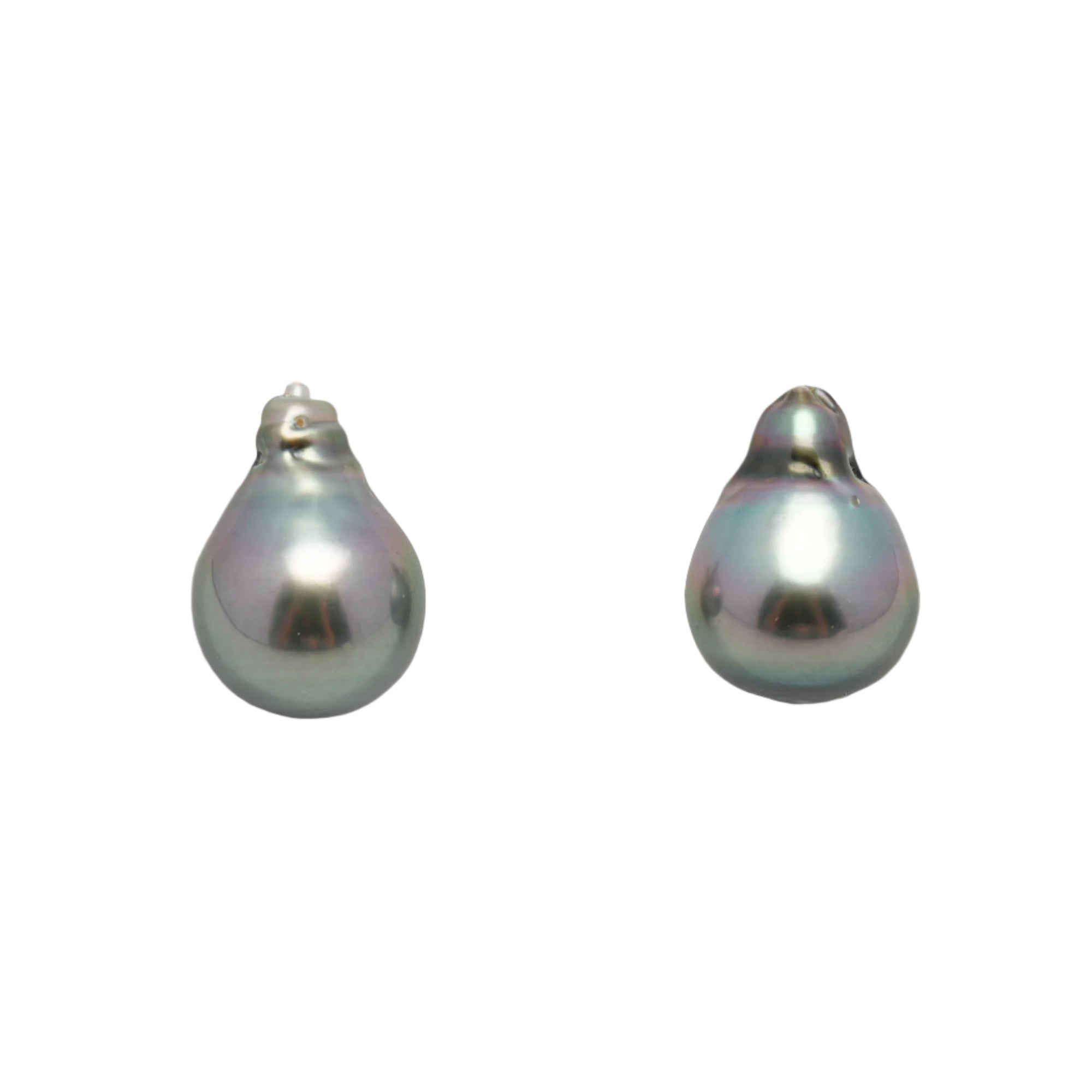 2pcs Green 10mm - SB AAA/AA Quality Tahitian Pearl Pair ER1546 A101