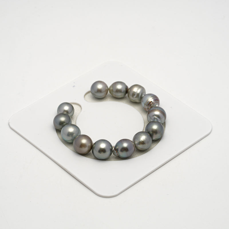 13pcs Silver Gray 11-13mm - SB AAA/AA Quality Tahitian Pearl Bracelet BR2167 THMIX2