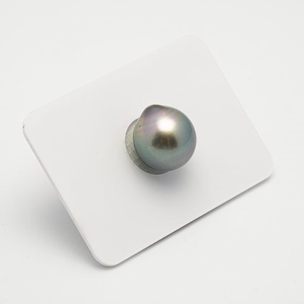 1pcs "High Luster" Light Green 12.4mm - SB AAA Quality Tahitian Pearl Single LP1998 MI1