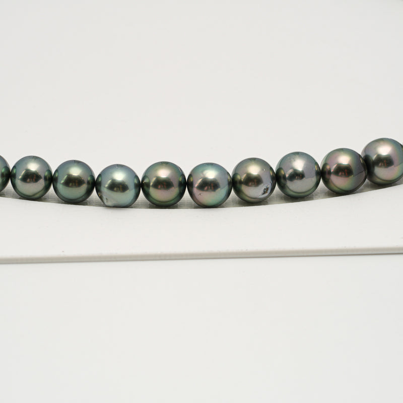 47pcs "High Luster" Green 8-11mm - SR/NR AAA/AA Quality Tahitian Pearl Necklace NL1591 OR10