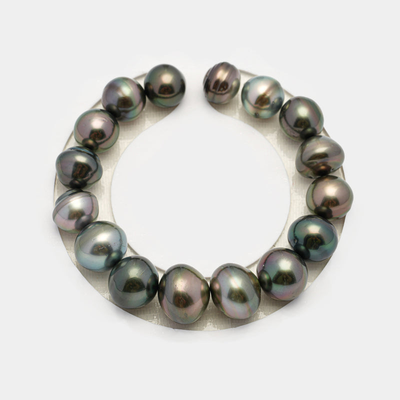 16pcs Multicolor 9-12mm - BT AAA/AA Quality Tahitian Pearl Bracelet BR2230 THMIX2.6