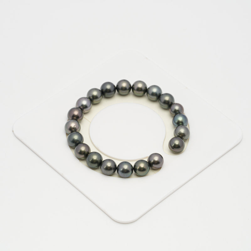 20pcs Gray 8-9mm - SR AAA/AA Quality Tahitian Pearl Bracelet BR2115