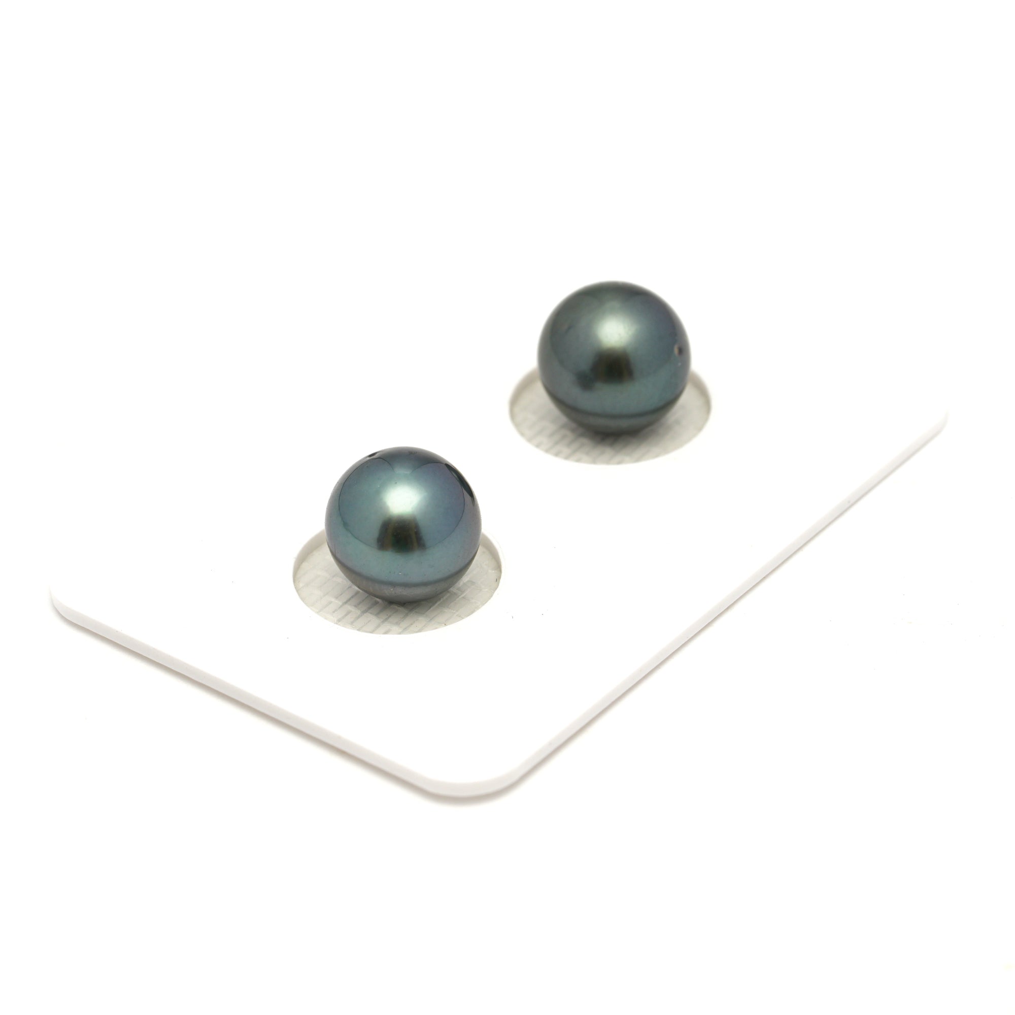 2pcs Blue 9.1-9.4mm - RSR AAA Quality Tahitian Pearl Pair ER1740