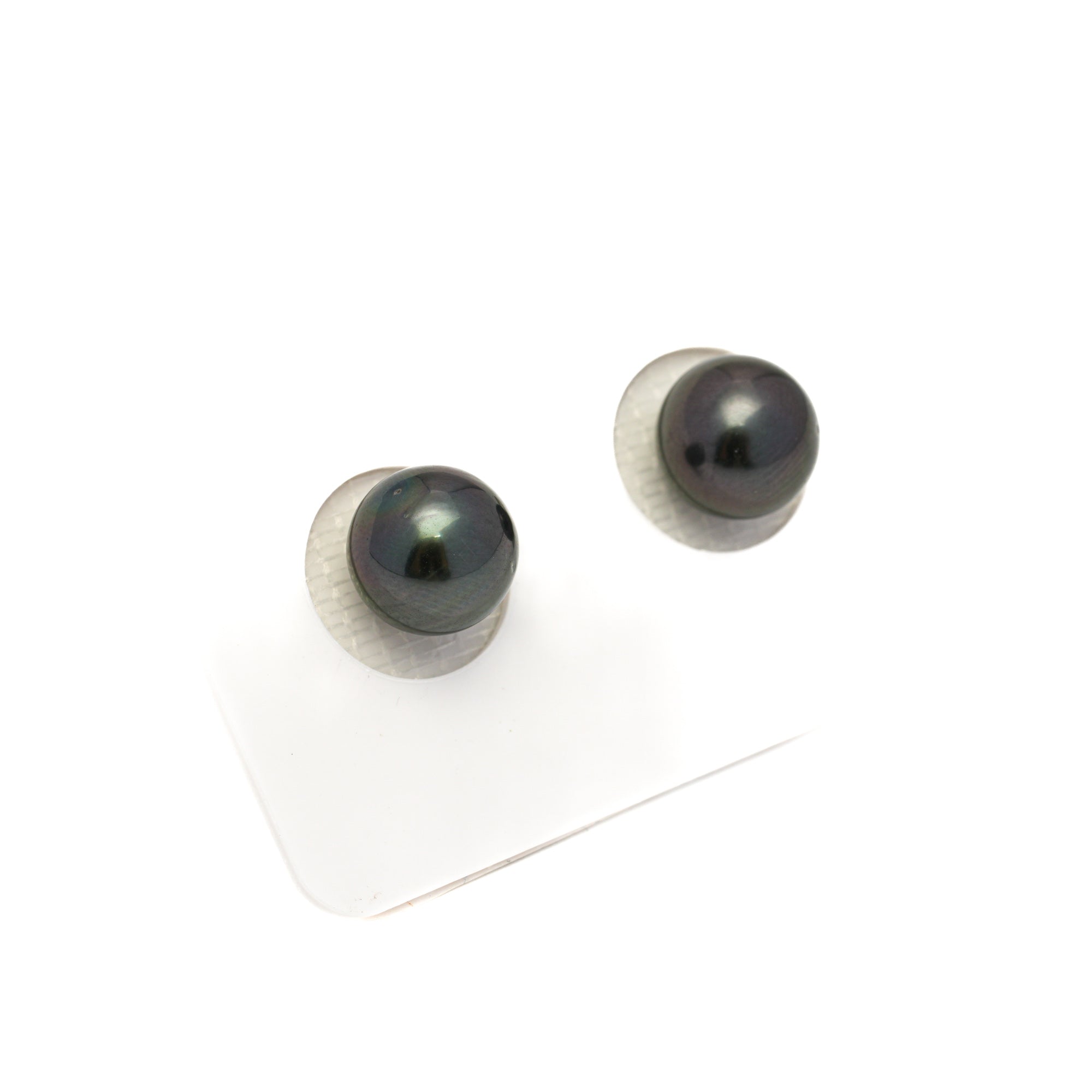 2pcs Dark 9.4-9.5mm - RSR AAA/AA Quality Tahitian Pearl Pair ER1746 OR13