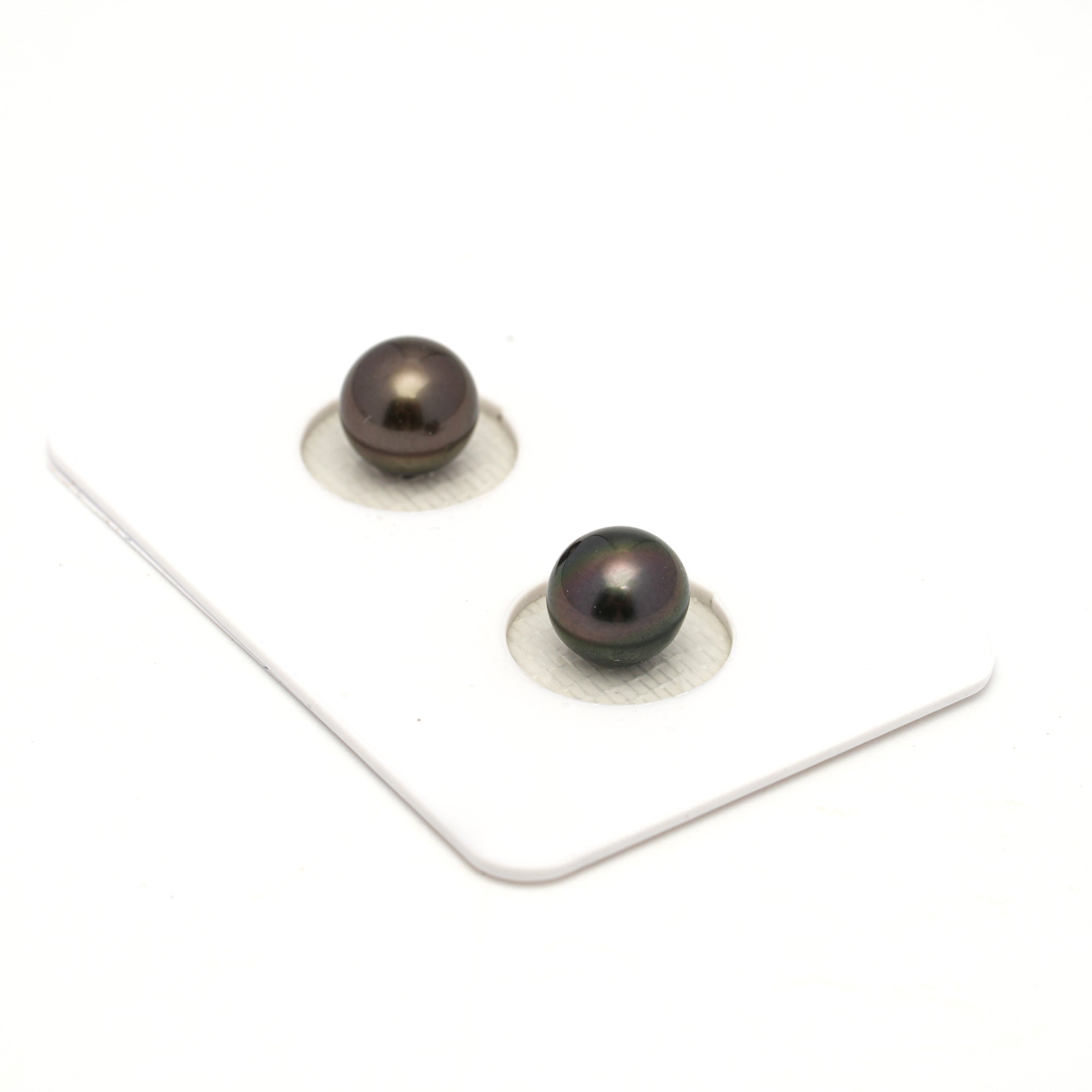 2pcs Brown 7.8mm - RSR AAA/AA Quality Tahitian Pearl Pair ER1785 NG19