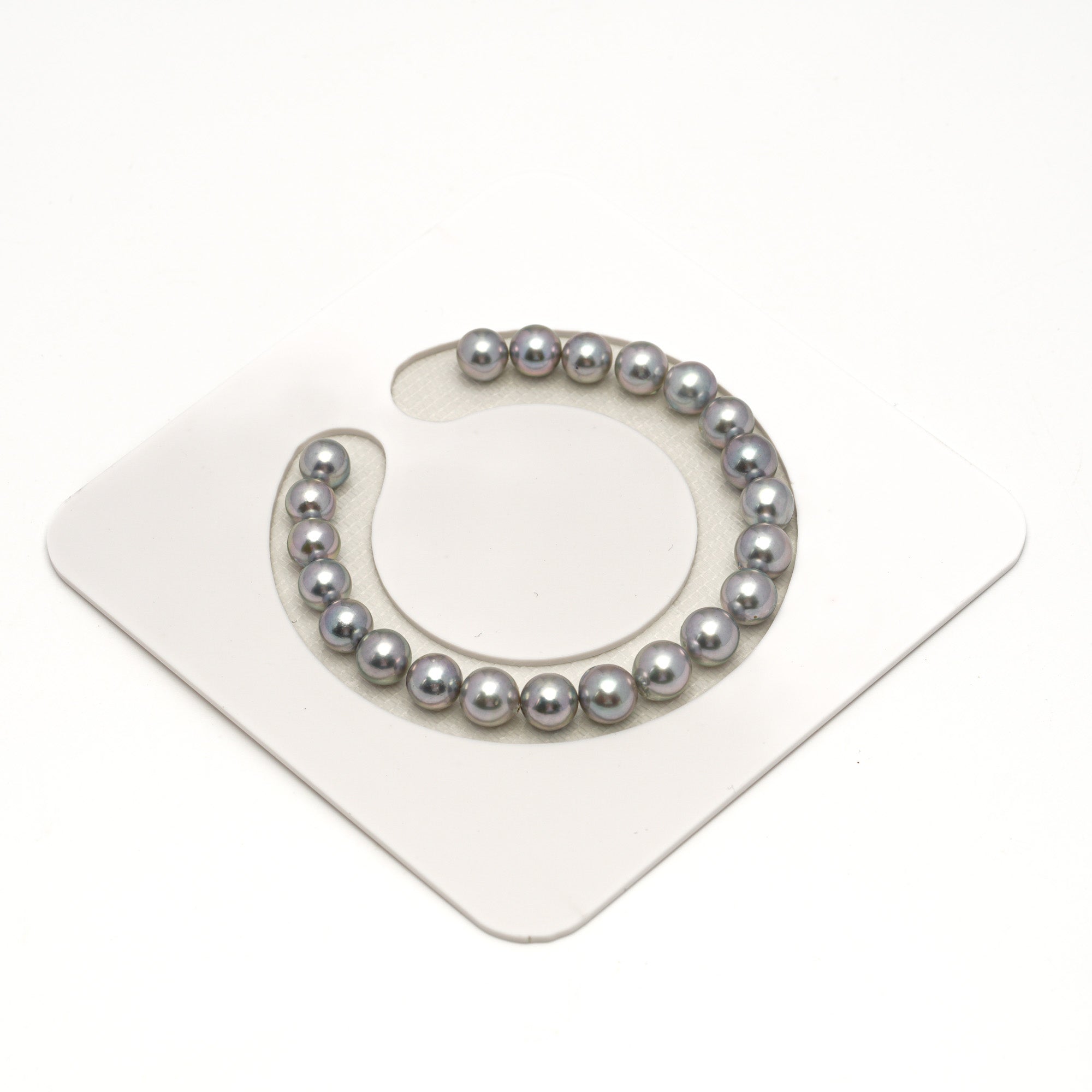 22pcs Akoya Pearl "High Luster" Silver Pink 7.5-7.9mm - SR AAA/AA Quality Akoya Pearl Bracelet AKBR2387 CMA1