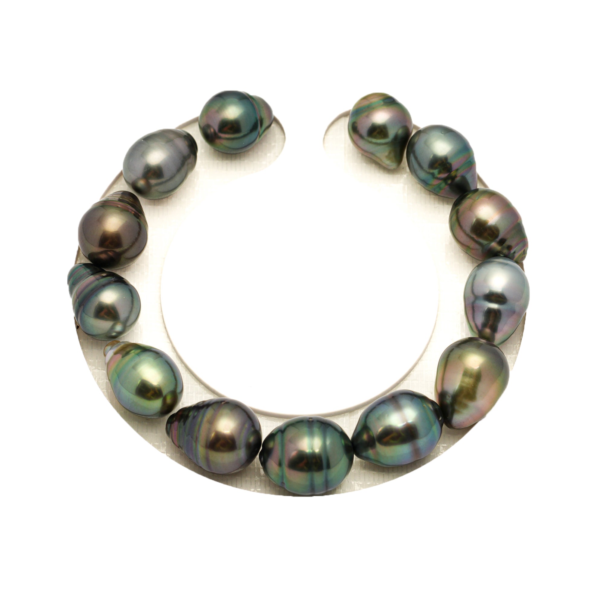 13pcs "High Luster" Multicolor 10-12mm - SB/CL AAA/TOP Quality Tahitian Pearl Bracelet BR2477 LP2
