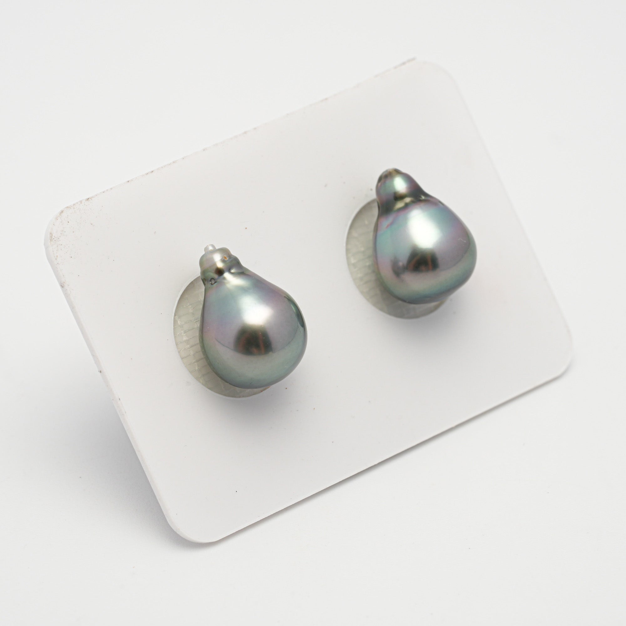 2pcs Green 10mm - SB AAA/AA Quality Tahitian Pearl Pair ER1546 A101