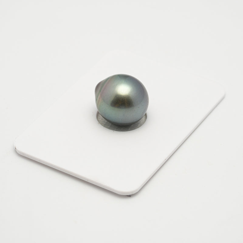 1pcs "High Luster" Light Green 12.4mm - SB AAA Quality Tahitian Pearl Single LP1998 MI1