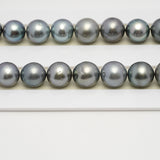 39pcs Gray Blue 10-13mm - SR/NR AA/A Quality Tahitian Pearl Necklace NL1592 THMIX3