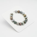 16pcs "High Luster" Multicolor 9-11mm - SB AAA/AA Quality Tahitian Pearl Bracelet BR2016 OR7