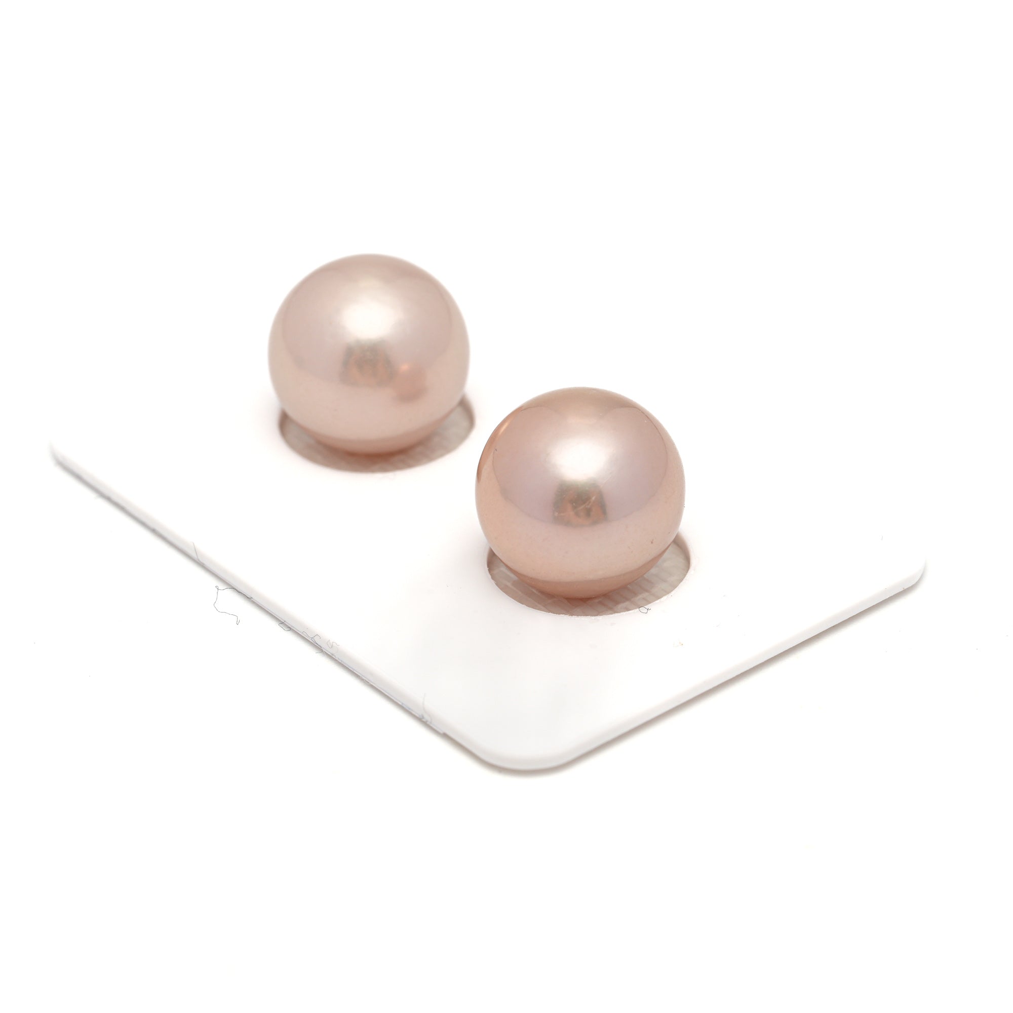 2pcs Pink Pair - Semi-Round 12mm AAA/AA quality Fresh Water Pearl ER1733