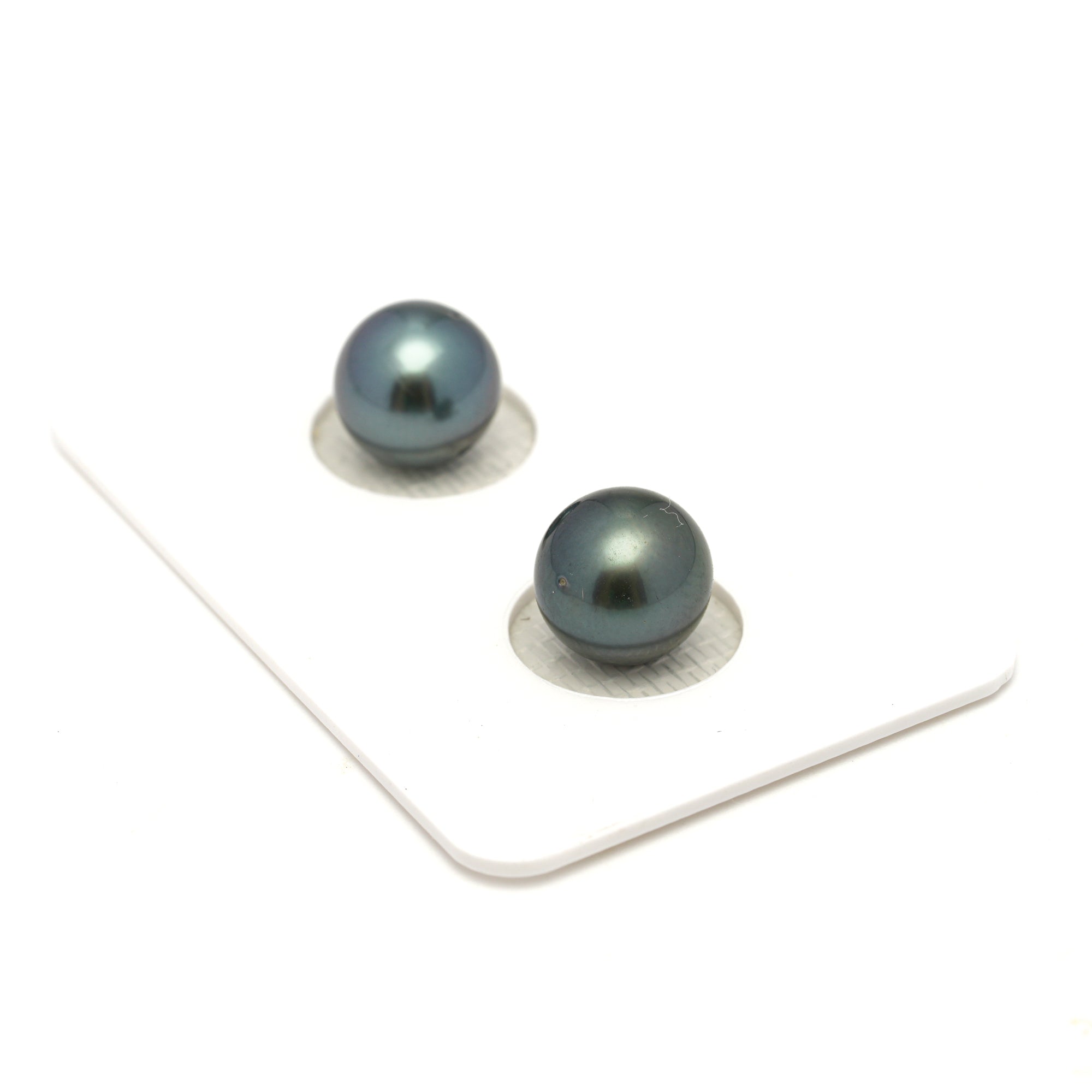 2pcs Blue 9.1-9.4mm - RSR AAA Quality Tahitian Pearl Pair ER1740