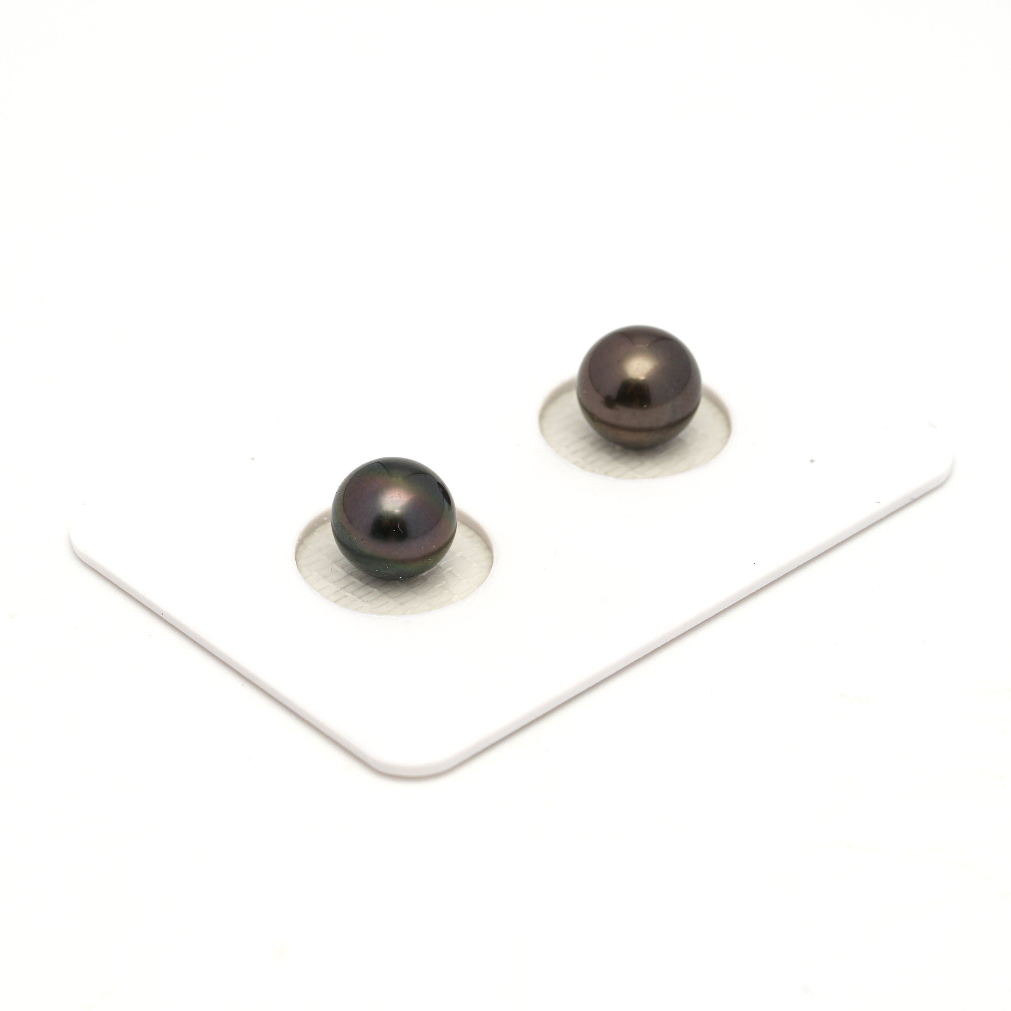2pcs Brown 7.8mm - RSR AAA/AA Quality Tahitian Pearl Pair ER1785 NG19