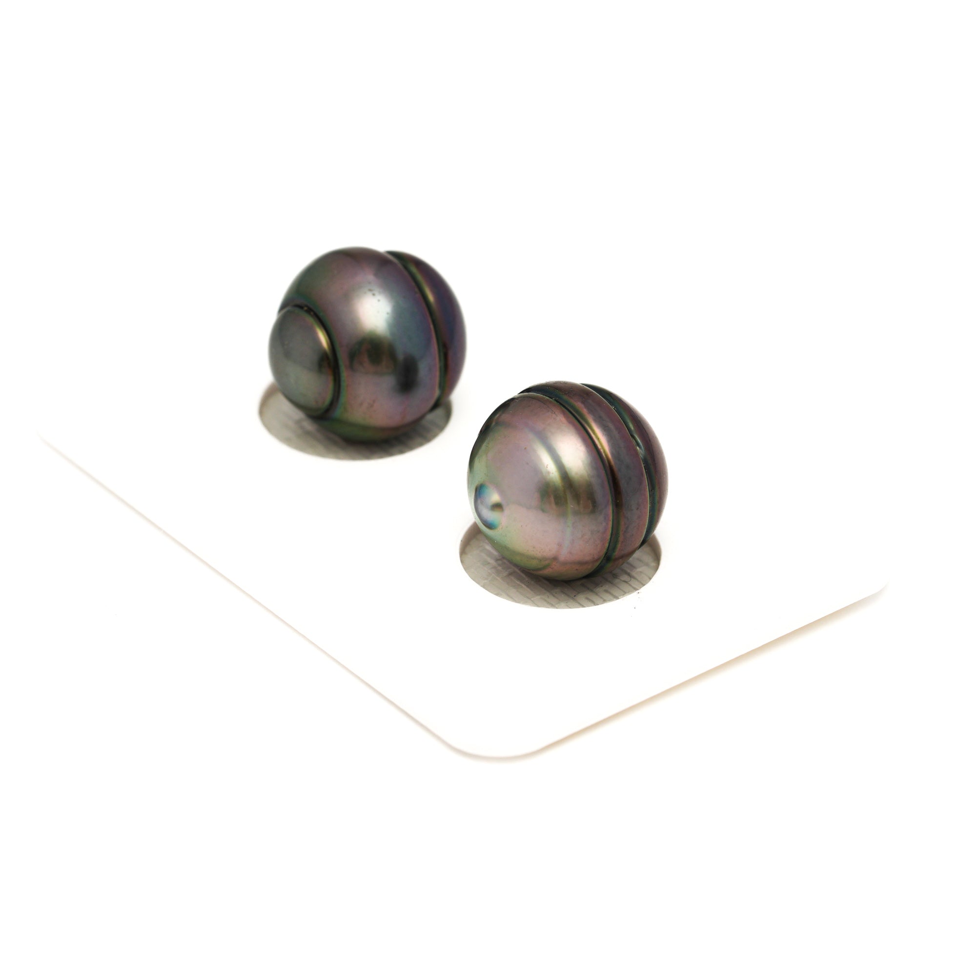 2pcs Cherry Mix 12.4-12.6mm - CL AAA Quality Tahitian Pearl Pair ER1813 CMP9