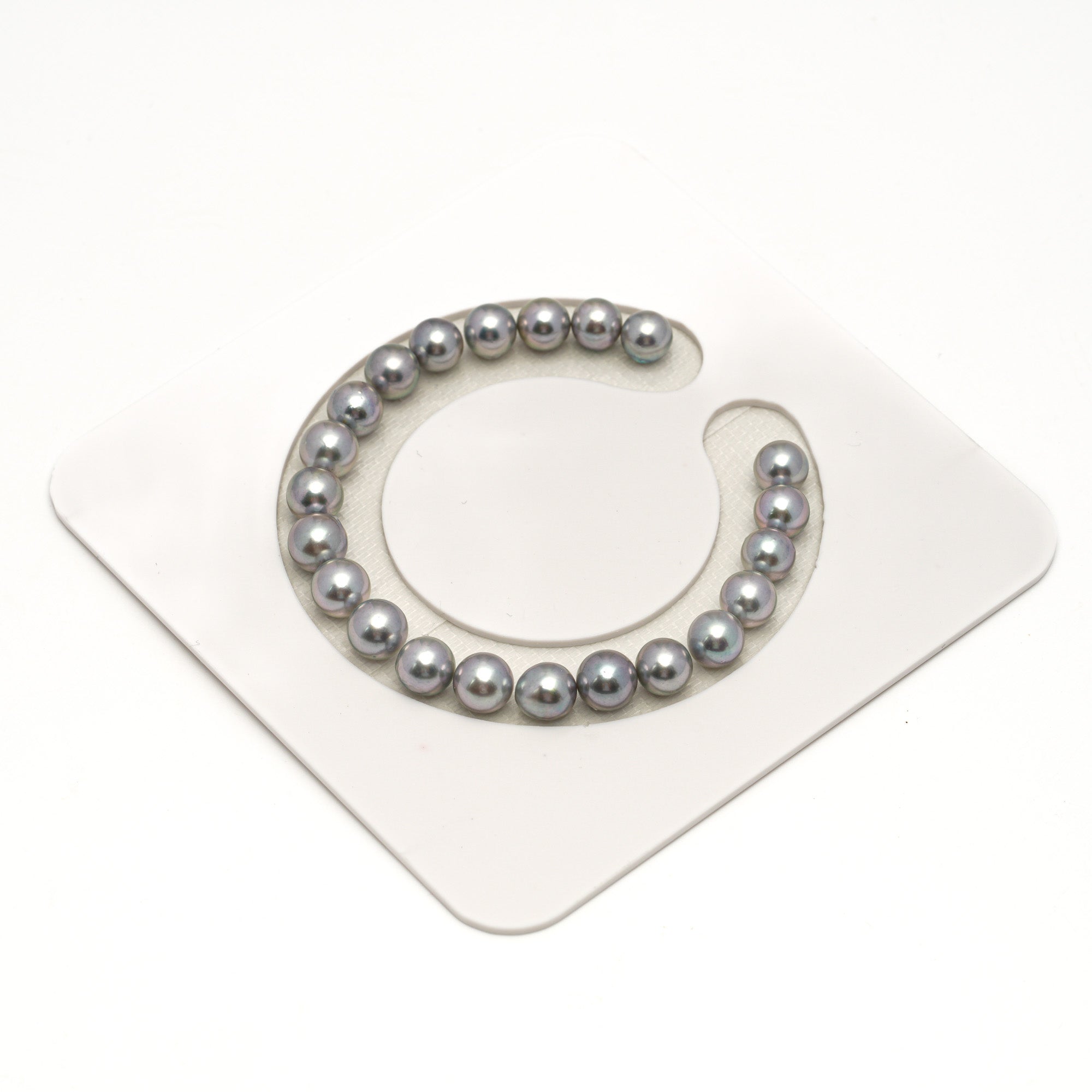 22pcs Akoya Pearl "High Luster" Silver Pink 7.5-7.9mm - SR AAA/AA Quality Akoya Pearl Bracelet AKBR2387 CMA1