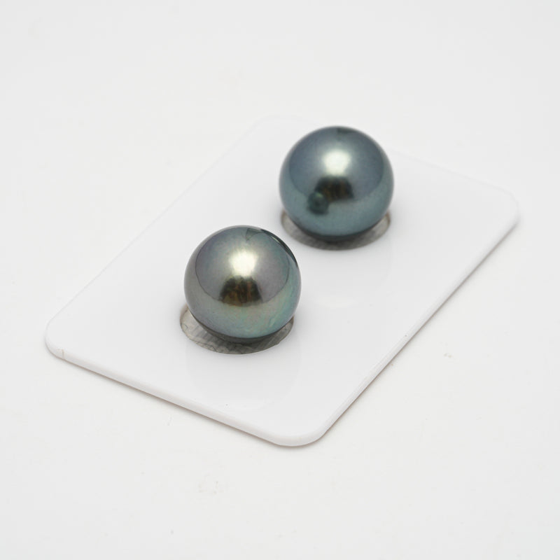 2pcs Light 12.4-12.5mm - RSR AAA/AA Quality Tahitian Pearl Pair ER1487