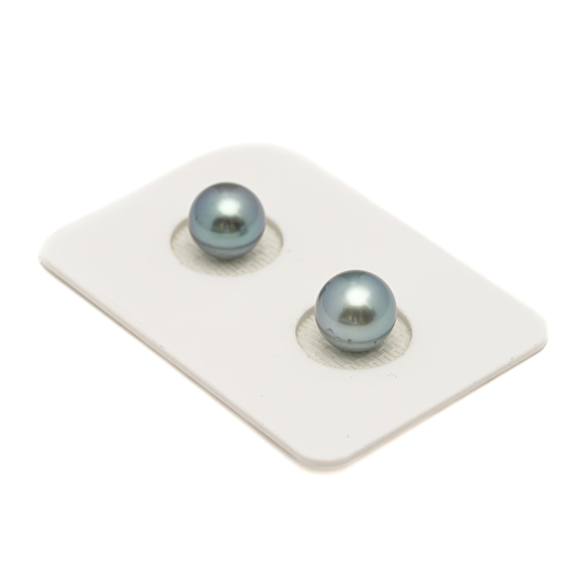 2pcs "High Luster" Blue 8.3-8.5mm - RSR AAA/AA Quality Tahitian Pearl Earring Jewelry ER1920 LP2