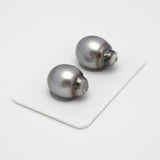 2pcs Gray 13.2-13.4mm - SB AAA Quality Tahitian Pearl Pair ER1477 THMIX2