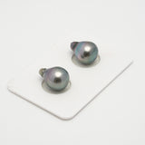 2pcs Green 10mm - SB AAA/AA Quality Tahitian Pearl Pair ER1546 A101