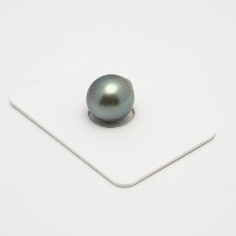 1pcs "High Luster" Light Green 12.4mm - SB AAA Quality Tahitian Pearl Single LP1998 MI1